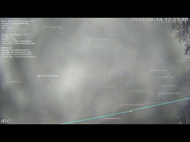 SWExtras - November 2019 time lapse with a modeled overlay (not calibrated)