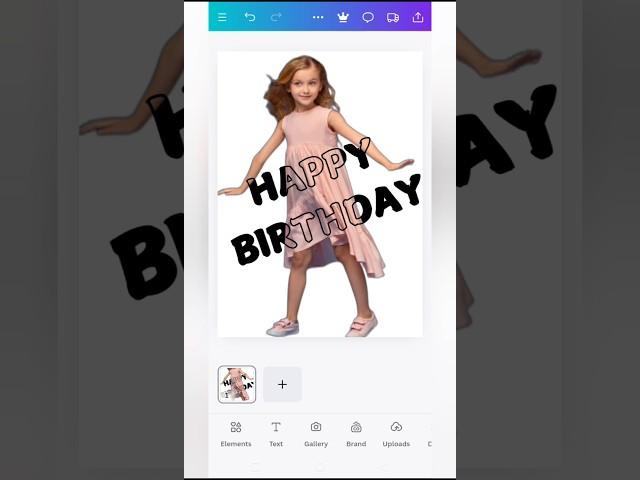 Outline text effect in canva #canvatutorial