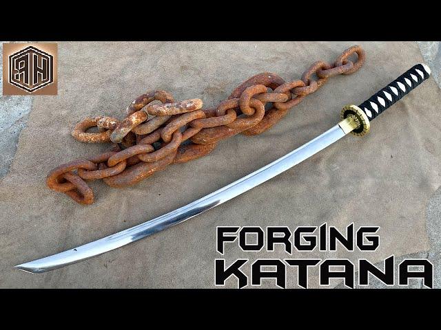 Forging a KATANA out of Rusted Iron CHAIN