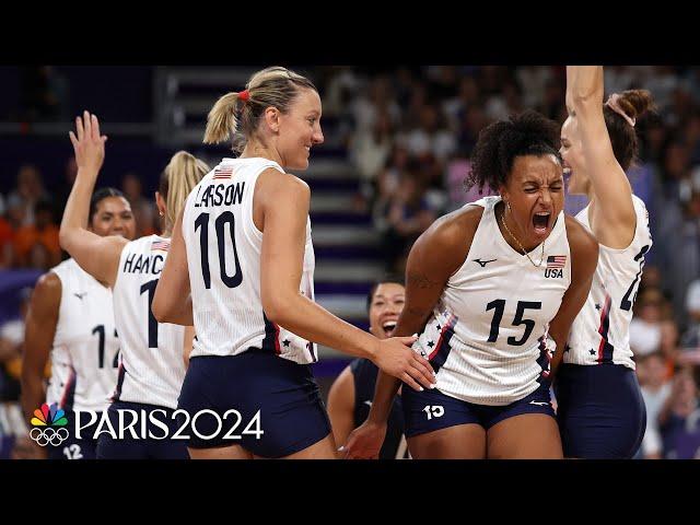 USA women earn crucial win over France to advance to volleyball QFs | Paris Olympics | NBC Sports