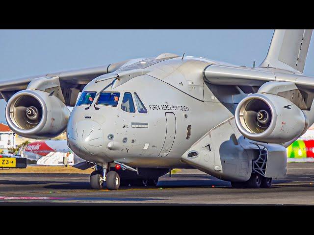 SPECTACULAR CLOSE-UP Lisbon Airport Plane Spotting - Evening Traffic | KC-390, B777, B767… |