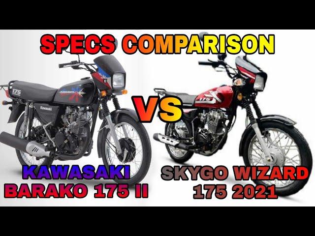 kawasaki barako 175 II vs skygo wizard 175 2021 - specs comparison