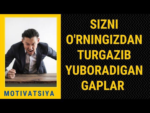 Motivatsiya Sizni o'rningizdan turgazib yuborishi mumkin bo'lgan gaplar. 3 daqiqa TINGLAB KO'RING
