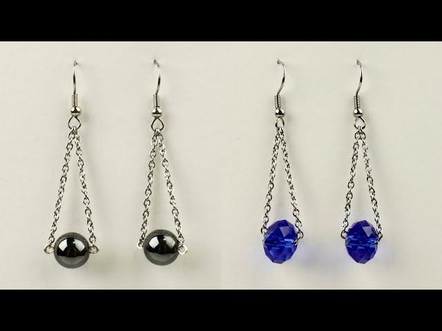How to Make Minimalist Drop Chain Earrings Tutorial