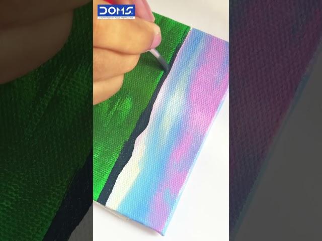 Easy Mini Canvas Acrylic Painting with DOMS Acrylic Colours. #art #acrylicpaint #doms #artsupplies