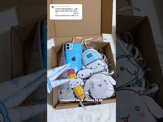 Packing cinnamoroll squishy order (fake)  comment what to do next  #papercraft #shorts #sanrio