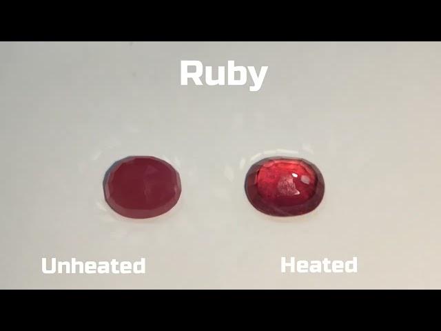 Identifying heated & unheated Ruby Gemstone under Microscope