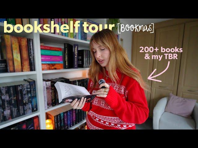 Bookshelf tour! Every single book I own & my physical TBR...⭐️ | Bookmas day 7 [vlogmas]