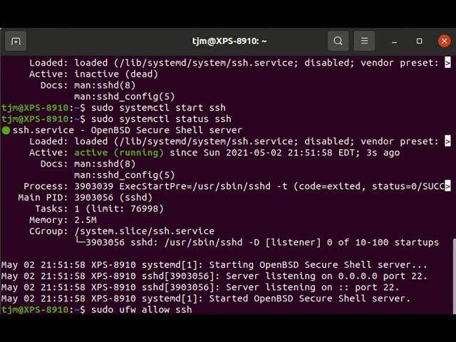 Ubuntu install ssh allow ssh through firewall