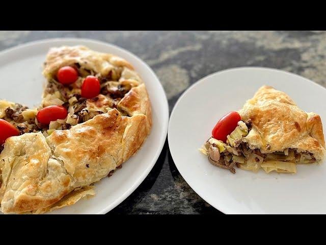 Savory Galette Recipe / Ground Beef & Vegetable Galette with Puff Pastry