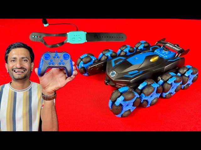 8 Wheels Drive Luxury RC and Watch Control Stunt Car Unboxing - JMV TOYS