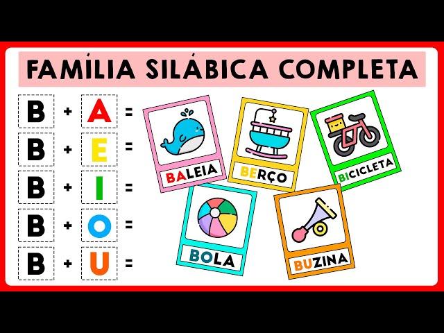 Família silábica completa / Alfabetização infantil / Vídeo educativo/ Silabário