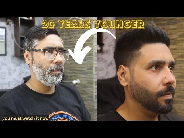 amazing HAIR TRANSFORMATION MEN'S HAIRCUT & BEARED