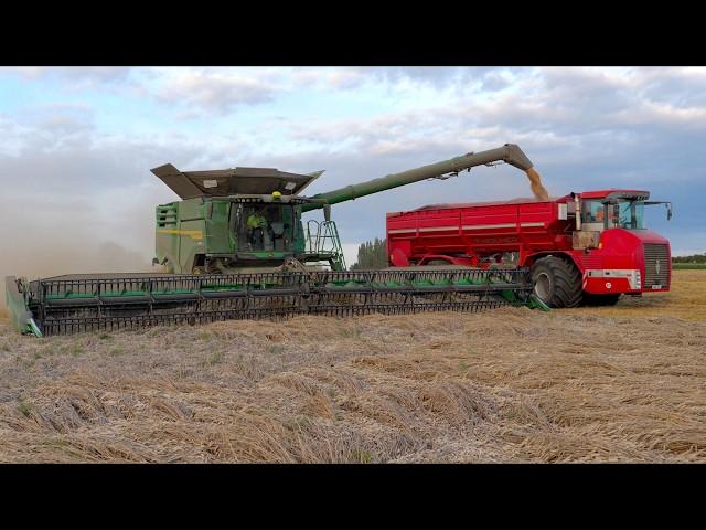 Wheat Harvest in the UK | John Deere X9 in Flat Crop w/ 45 ft / 14m Flex Draper | Waldersey Farms