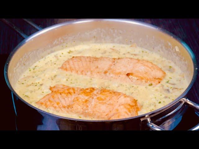 PAN-SEARED SALMON with Garlic Butter Creamy Sauce