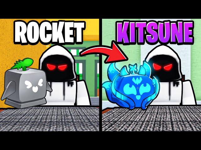 Trading From ROCKET To KITSUNE in One Video.. (Blox Fruits)