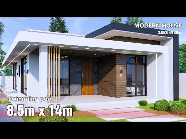 Modern House | House Design idea | 8.5m x 14m with Swimming pool