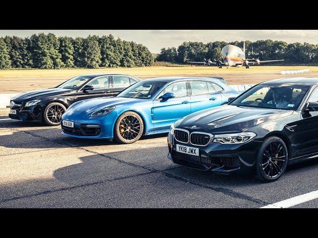 BMW M5 vs Mercedes-AMG E63 S vs Porsche Panamera Turbo S | Drag Races | Top Gear