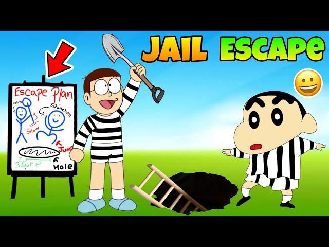 Shinchan And Nobita Escape Form Most Dangerous Jail  | Funny Game |