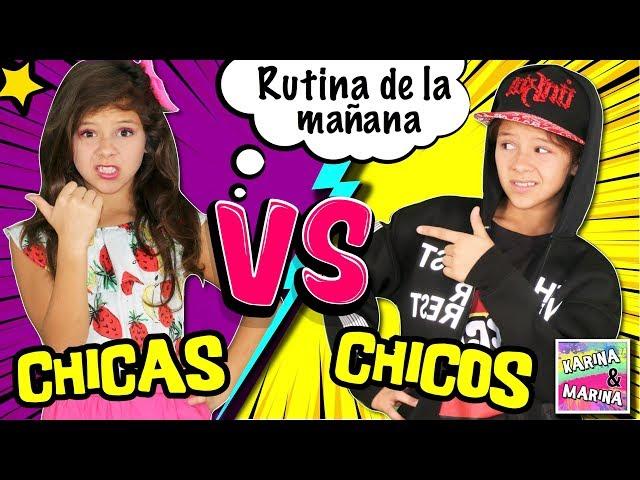  ¡¡CHICAS VS CHICOS!!  RUTINA DE MAÑANA para ESCUELA o COLEGIO  NIÑAS vs NIÑOS MORNING ROUTINE