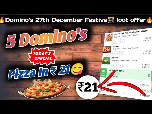 5 DOMINOS PIZZA in ₹21 |Domino's pizza offer|Domino's pizza offers for today|dominos coupon code