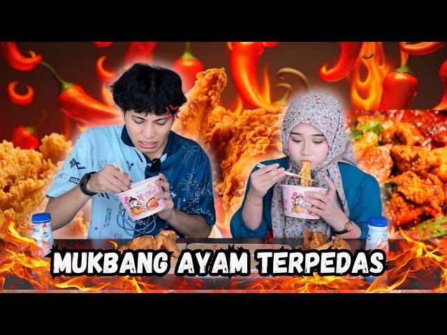 EHIN & KANDA BEREBUT MIMI!! MUKBANG AYAM 5X SPICY!!