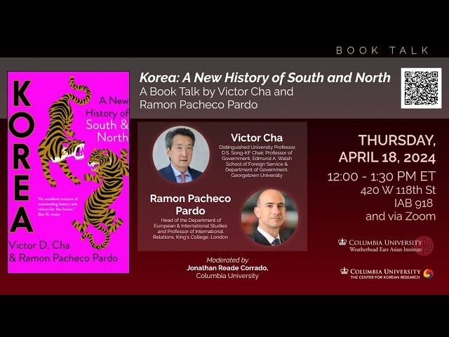 Korea: A New History of South and North – A Book Talk by Victor Cha and Ramon Pacheco Pardo