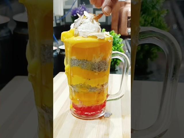 Fresh Mango Falooda #shorts#ytshorts#indiandessert #viral #mangofalooda