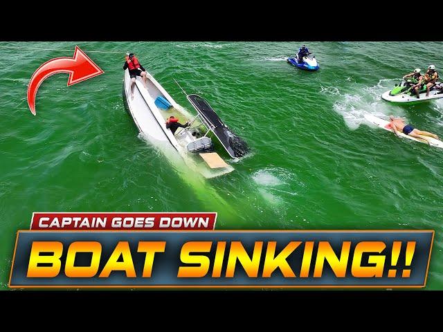 BOAT SINKS AT HAULOVER INLET! CAPTAIN GOES DOWN WITH THE SHIP! | WAVY BOATS