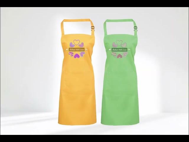 Embroidered aprons with pockets