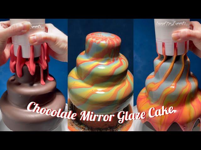 Most Satisfying Mirror Chocolate Pull Me up Glaze Cake Decorating