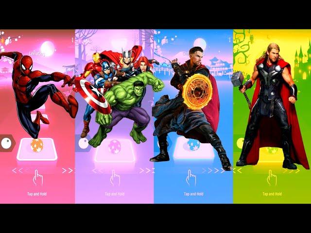 Spiderman  Avengers  Doctor Strange  Thor | Marvel Heroes | Tiles Hop Fun Ball