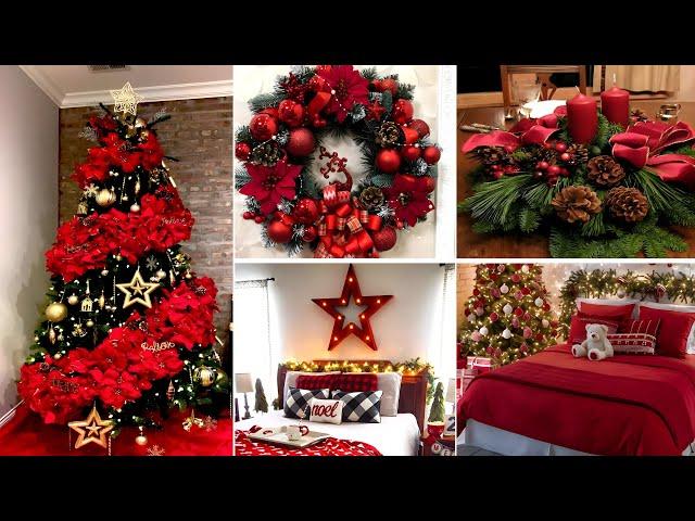 +100 CHRISTMAS DECORATIONS IDEAS 2024 - RED CHRISTMAS DECOR IDEAS - CHRISTMAS TRENDS 2024