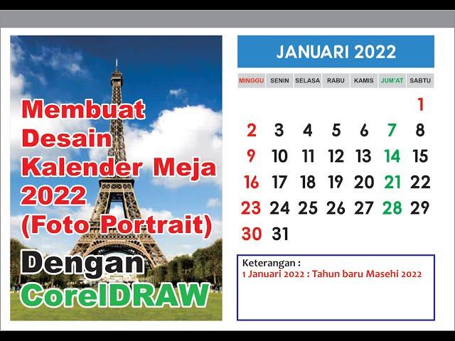 Membuat Desain Kalender Meja 2022 (Foto Portrait)