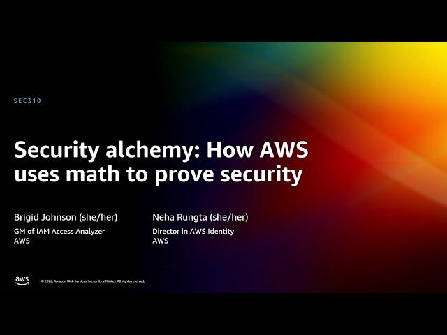 AWS re:Invent 2022 - Security alchemy: How AWS uses math to prove security (SEC310)