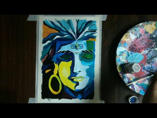 Modern Art 1/ Lord Shiva Abstract painting /How to paint Lord Shiva acrylic painting