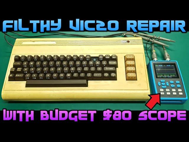 Commodore VIC20 troubleshooting and repair with a budget oscilloscope