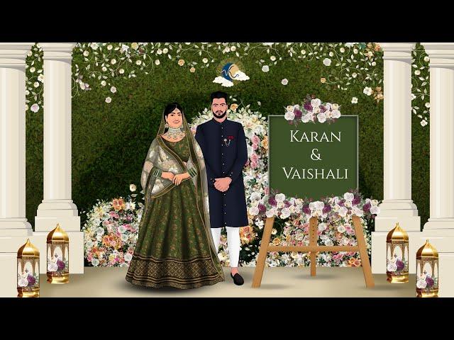 Walking in Love | Marwari Wedding Whatsapp  Video Invitation | Caricature Video Animation