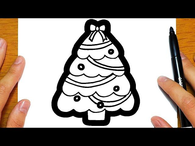 COMMENT DESSINER UN ARBRE DE NOËL | Dessins faciles