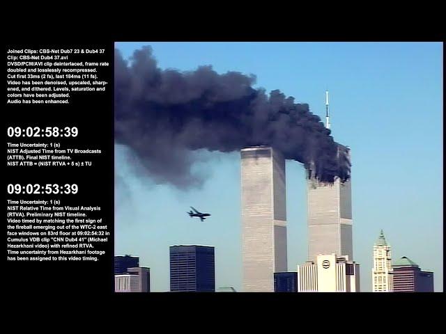 9:02:47am - 9:03:47am / WTC 1 & 2 E Faces, N Faces / Raw Video by Chris Hopewell