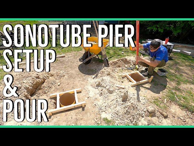 Pouring Concrete Piers Using Sonotubes ||14x14 Home Addition||