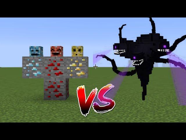 what if you create an ORES BOSS VS WITHER STORM in MINECRAFT