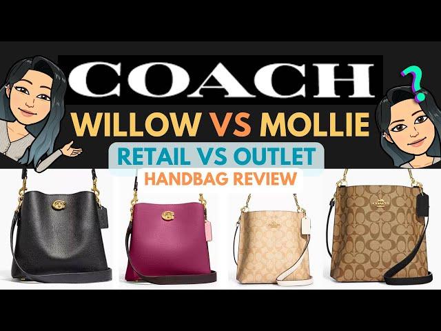 COACH MOLLIE BUCKET BAG VS WILLOW BAG REVIEW  MOLLIE HANDBAG REVIEW | COACH RETAIL VS OUTLET