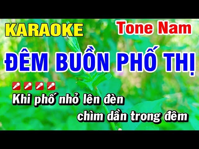 Karaoke Đêm Buồn Phố Thị Nhạc Sống Tone Nam | Hoài Phong Organ