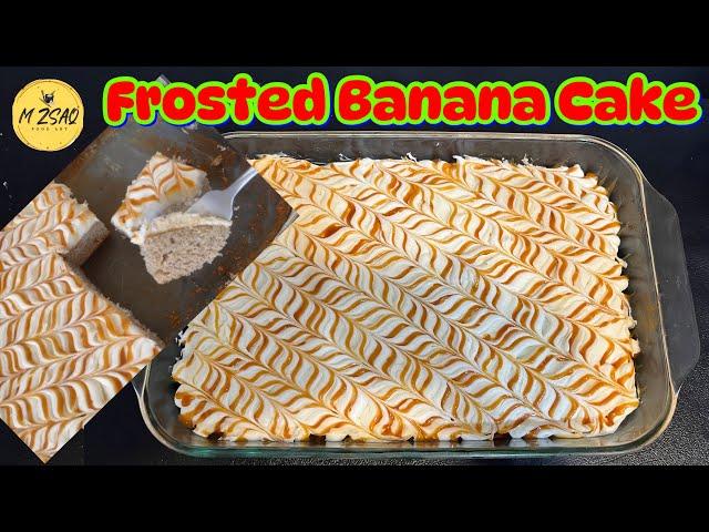 Frosted Banana Cake || Frosted Banana Bread by @MzsaqFoodArt