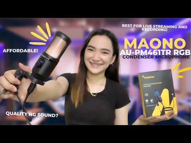 MAONO AU-PM461TR RGB CONDENSER MICROPHONE REVIEW (Unboxing, Set-up & Audio Testing) 