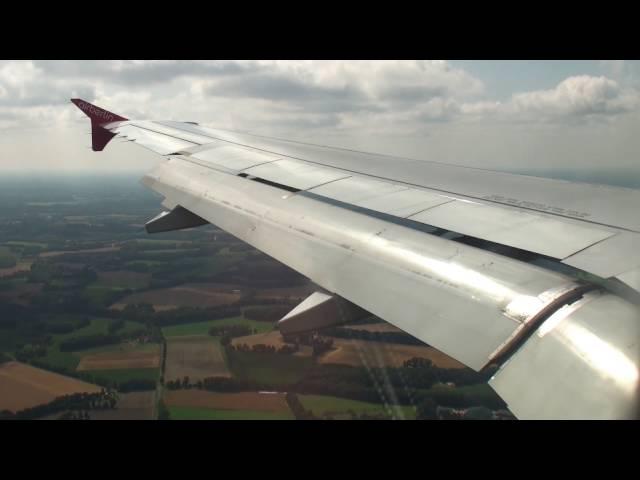 Onboard: Air Berlin A320 landet am Flughafen Münster Osnabrück FMO bei Greven