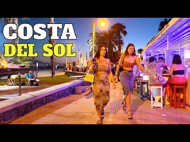 Mediterranean Coast Resort Nightlife  Malaga Pedregalejo, Spain [4K 60FPS] Relaxing Walking Tour