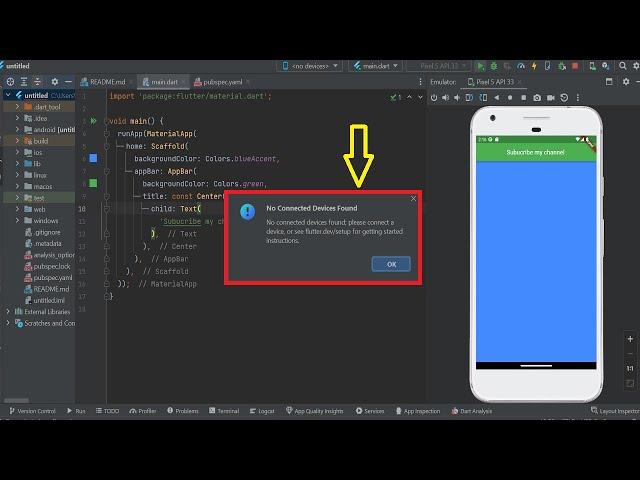 No connected devices found please connect a device | #flutter #flutterdeveloper #andriodstudio