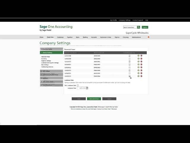 Handling your Year-End in Sage One.